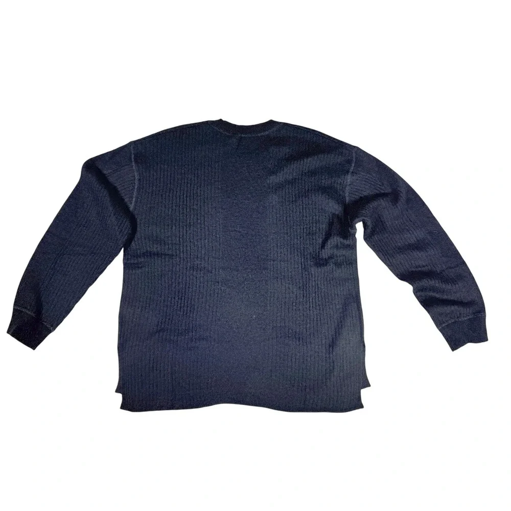 NWT Madewell Black Ribbed Alpaca Lightweight Crewneck‎ Sweater S Quiet Luxury
